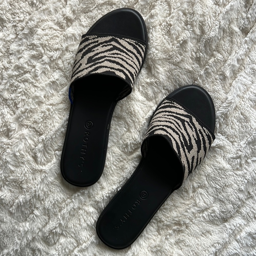RARE Never Launched Zebra Rothy’s Sandals